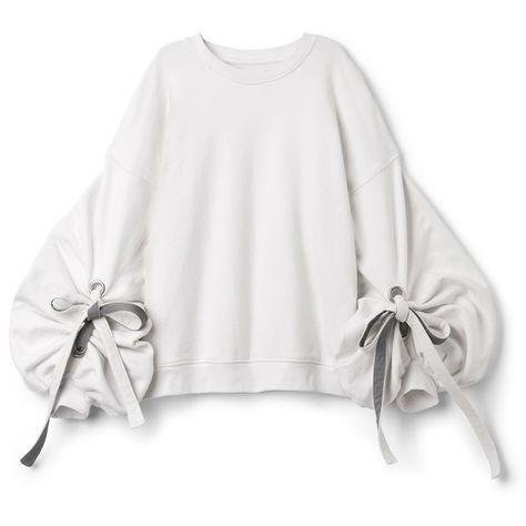 Sweater With Edwardian Sleeves found on Polyvore featuring polyvore, women's fashion, clothing, tops, sweaters, white tops, shirred top, kimono sleeve sweater, drawstring top and white sweaters Stile Hijab, Cheap Fashion, Kimono Sleeve, Cheap Clothes, Sweater Sleeves, Fashion Details, Affordable Fashion, Diy Fashion, Sleeve Sweater