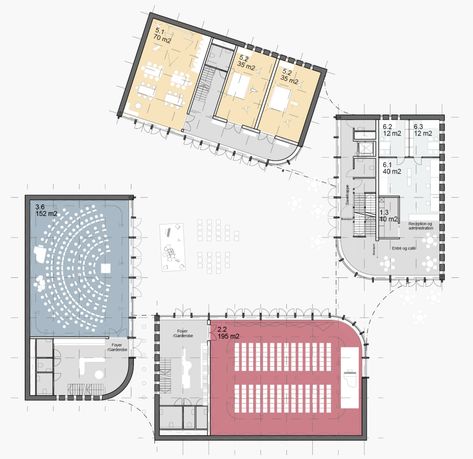 Music School Plan, Function Hall, Green Facade, High Building, Food Lab, School Plan, Education Architecture, Music School, School Building