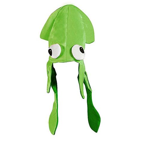 Colorful Theme Party, Diy Cow Costume, Squid Hat, Squid Costume, Toothless Costume, Squid Tentacles, Spongebob Costume, Octopus Costume, Bulging Eyes