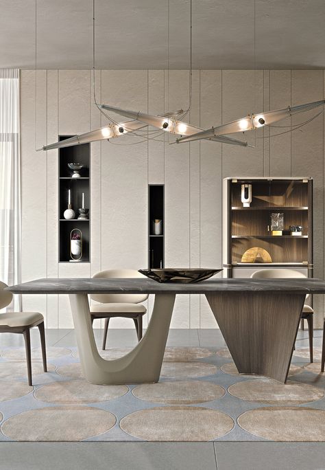 Dining Table Design Modern, Italian Furniture Brands, Small Kitchens, Metal Dining Chairs, Luxury Dining, Contemporary Dining, Dining Table Design, Italian Furniture, Modern Dining Table