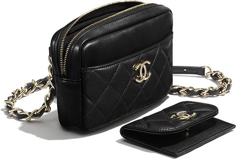 Chanel Classic Flap Lambskin, Chanel Waist Bag, Black Leather Messenger Bag, Moda Chanel, Chanel Boutique, Chanel Pearls, Small Messenger Bag, Leather Hobo Bag, Waist Bags