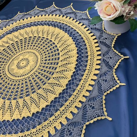 Crochet doily rug