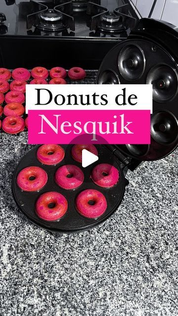 Mini Donuts Prices, Cake Donut, Mini Donuts Recipe, Doughnut Recipe For Mini Doughnut Maker, Nostalgia Mini Donut Maker Recipes, Airfryer Biscuit Donut, Krispy Kreme Pink Donut, Pink Donuts, Mini Pizza