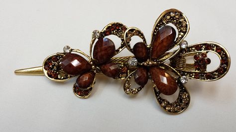 Gorgeous Vintage Jewelry Crystal Two Butterfly Fashion Hair Clips Hair Pins Hair Sticks - Large Size - Brown Color -For Hair Beauty Tools >>> You can get more details by clicking on the image. Hp Outfit, Butterfly Fashion, Vintage Hair Clips, Crystal Hair Clips, Dope Jewelry, Jewelry Crystal, Vintage Clip, Crystal Hair, Fashion Hair