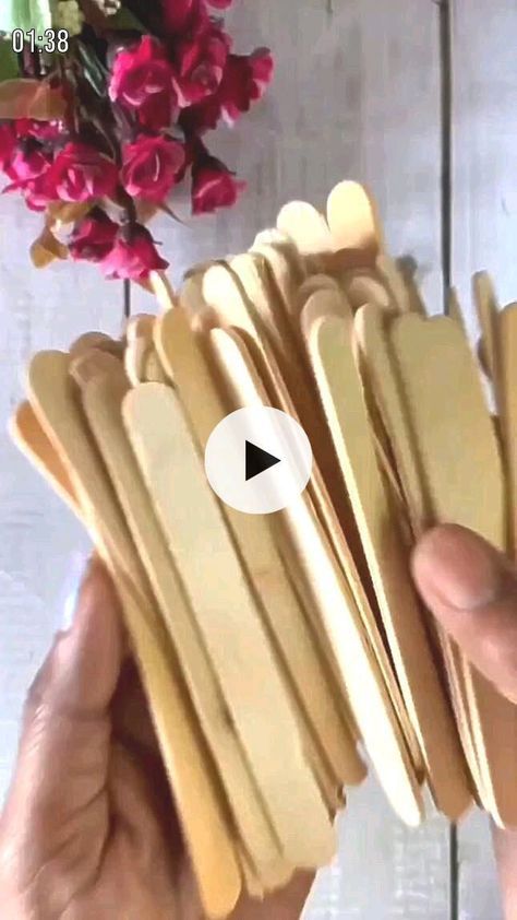 Wooden Craft Sticks Ideas, Jumbo Popsicle Stick Crafts, Popsicle Stick Crafts For Adults Diy Projects, Craft Stick Projects For Adults, Lollipop Stick Craft, Diy Lamp Ideas, Popsicle Stick Crafts For Adults, Craft Stick Projects, Sticks Craft