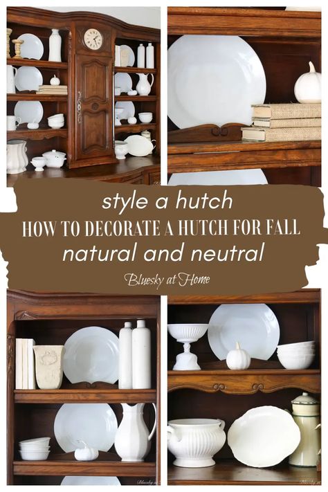 Looking to cozy up your space this fall? Dive into our fall hutch decor ideas for a touch of warmth and rustic charm. Discover the art of decorating a fall hutch with warm colors and charming accents. Get inspired with our fall hutch decorating guide – from pumpkins to decorative accessories, you'll get all the ideas you need to make your hutch shine. Fall Hutch Decor Ideas, Fall Hutch Decor, How To Decorate A Hutch, How To Style A Hutch, Vintage Hutch, Southern Farmhouse, Hutch Decor, Autumn Ideas, Decor Guide