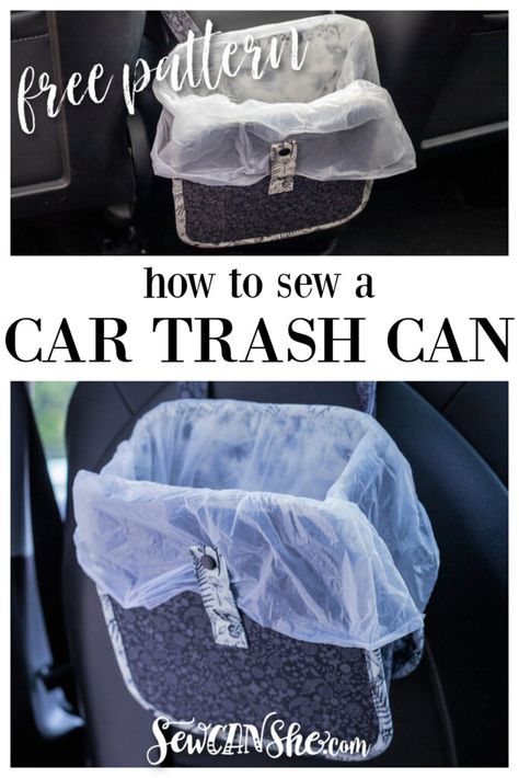 Diy Car Trash Can, Free Sewing Patterns For Beginners, Sewing Patterns For Beginners, Car Trash Can, Car Trash Bag, Free Sewing Patterns, Free Sewing Pattern, Trash Can For Car, Car Trash