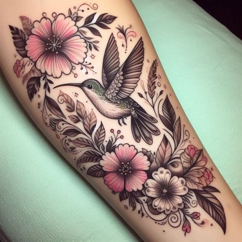 15 Delicate and Vibrant Hummingbird Tattoo Ideas to Spread Joy and Happiness 1 Beautiful Hummingbird Tattoo, Floral Hummingbird Tattoo, Humming Bird Tattoo For Women, Tattoo Ideas For Grandparents, Hummingbird Tattoo With Flowers, Hummingbird Tattoo Black, Hummingbird Tattoo Ideas, Grandparents Tattoo, Small Hummingbird Tattoo