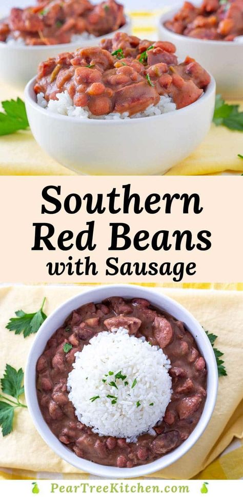 Pink Beans And Rice Recipe, Recipes Using Dried Beans, Dried Red Beans Recipes, Dry Red Beans Recipe, Red Beans And Rice Recipe Easy Stove Top, Small Red Beans Recipe, Red Beans With Ham Hock, Southern Red Beans And Rice Crockpot, Red Beans And Rice Recipe With Ham Hock