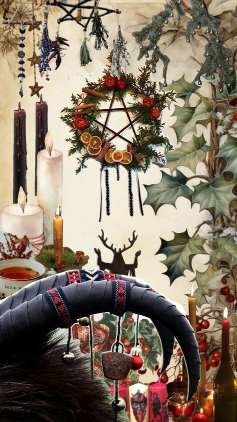 Pagan Christmas Wallpaper, Dark Yule Wallpaper, Yule Backgrounds Wallpapers, Imbolc Wallpaper, Yule Phone Wallpaper, Yule Wallpaper Pagan, Witchy Christmas Wallpaper, Yule Wallpaper, Merry Witchmas