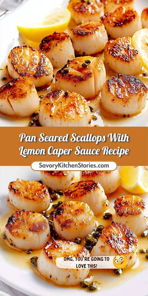 Looking for a show-stopping dinner that impresses? This Pan Seared Scallops with Lemon Caper Sauce recipe will elevate your next meal! Perfect for special occasions or a cozy night in, be sure to save this recipe for your Scallops Dinner Ideas collection! Scallops Sauce Recipe, Scallops Dinner Ideas, Sauce For Scallops, Scallops Dinner, Best Scallop Recipe, Scallop Recipes Healthy, Easy Scallop Recipes, Scallops Recipe, Lemon Caper Sauce