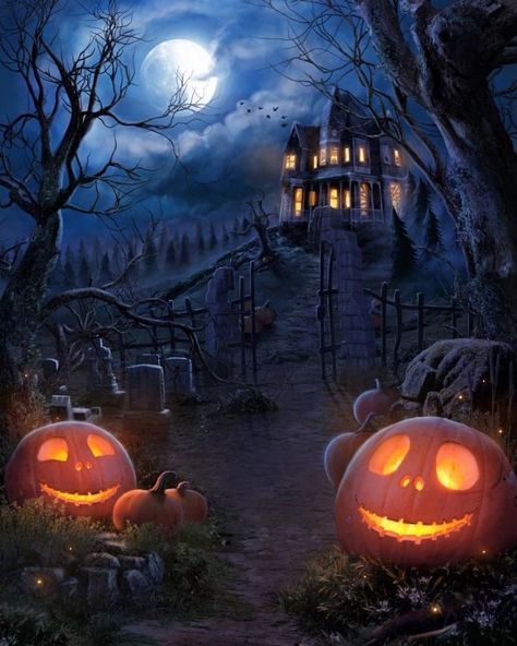 Halloween Live Wallpaper, Helloween Wallpaper, Happy Halloween Pictures, Magical Halloween, Halloween Wallpaper Backgrounds, Halloween Facts, Halloween Artwork, Halloween Scene, Halloween Wallpaper Iphone