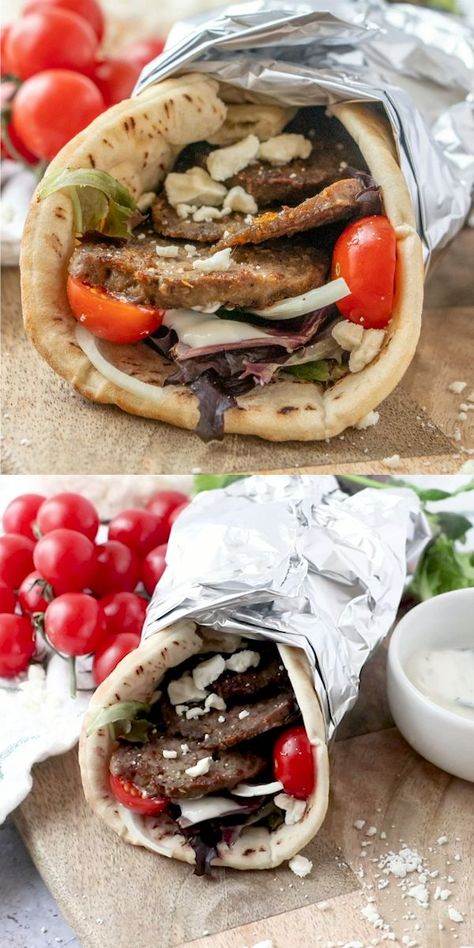 Gyro Loaf, Homemade Gyro Meat, Homemade Gyro, Gyro Meat Recipe, Cucumber Yogurt Sauce, Tostada Recipes, Greek Recipe, Greek Gyros, Gyro Recipe