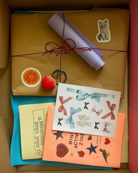 Snail mail postage letter art mail art package Care Package Ideas Aesthetic, Letters For Birthday Gift, Pen Pal Package Ideas, Snail Mail Aesthetic, Handmade Letters Ideas, Mail Aesthetic, Snail Mail Crafts, Snail Mail Ideas, Snail Mail Gifts