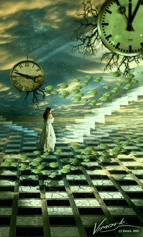 parallel dreamer II by vimark.deviantart.com on @deviantART Time After Time, Clock Art, What Time Is It, Time Art, What Time Is, Time Flies, About Time, Pics Art, Surreal Art