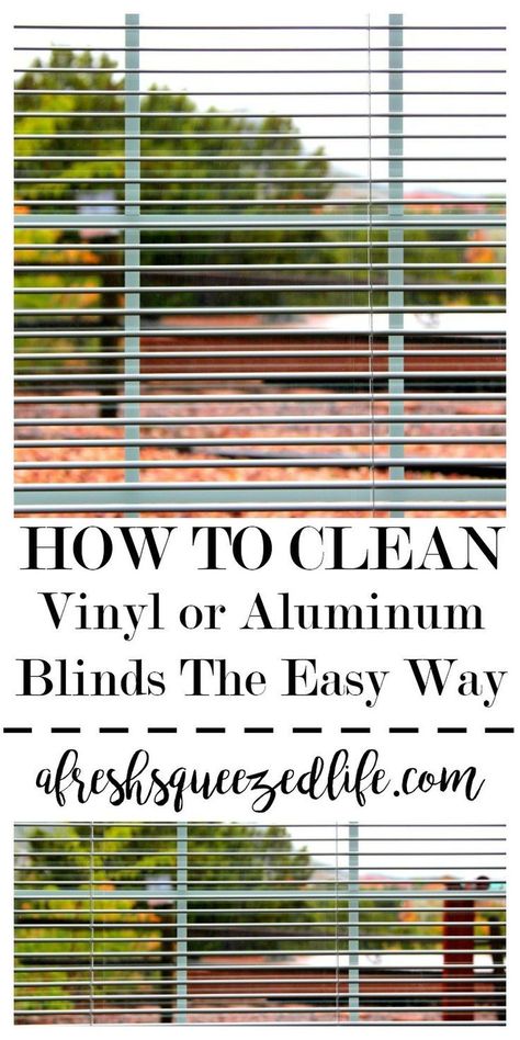 Spring Cleaning time is here!  Let me show you an easy way to clean your blinds outside (or in the bathtub).  You will be surprised at how great they look!  HOW TO CLEAN BLINDS: VINYL OR ALUMINUM Blinds With Curtains, Cleaning Mini Blinds, Blinds For Sliding Glass Doors, Clean Blinds, Metal Blinds, Vinyl Blinds, Clean Baking Pans, Clean Kitchen Cabinets, Cleaning Blinds