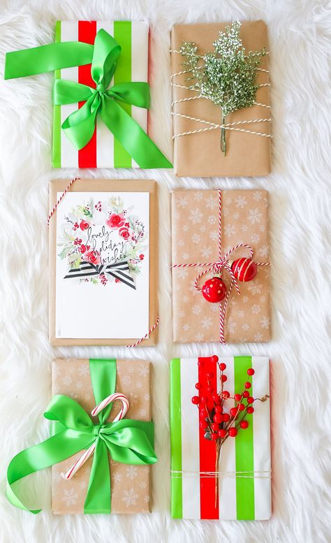 Looking for unique and easy gift wrapping ideas for Christmas? Click through for an easy holiday gift wrap tutorial, featuring 4 unique gift wrap themes (candy cane themed, natural, gold and glamorous, and DIY gift wrap), from southern lifestyle blogger Stephanie Ziajka from Diary of a Debutante! #giftwrap #giftwrapping #giftwrappingideas #mysouthernliving Holiday Gift Wrap Ideas, Wrapping Ideas For Christmas, Unique Christmas Gifts Diy, Simple Holiday Gifts, Gift Wrap Ideas, Creative Holiday Gifts, Gifts Wrapping, Gift Wrapping Ideas, Unique Gift Wrapping