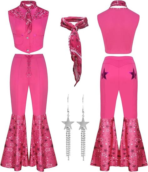 Best-rated and affordable costume to make all of your Barbie dreams come true <3 Pink Cowgirl Costume Halloween, 70s 80s Outfits, Cowgirl Barbie Halloween Costume, Cowgirl Costume For Women, Pink Cowgirl Costume, Cowgirl Costume Halloween, Spice Girls Costumes, Disco Outfits, Lilly Pulitzer Outfits