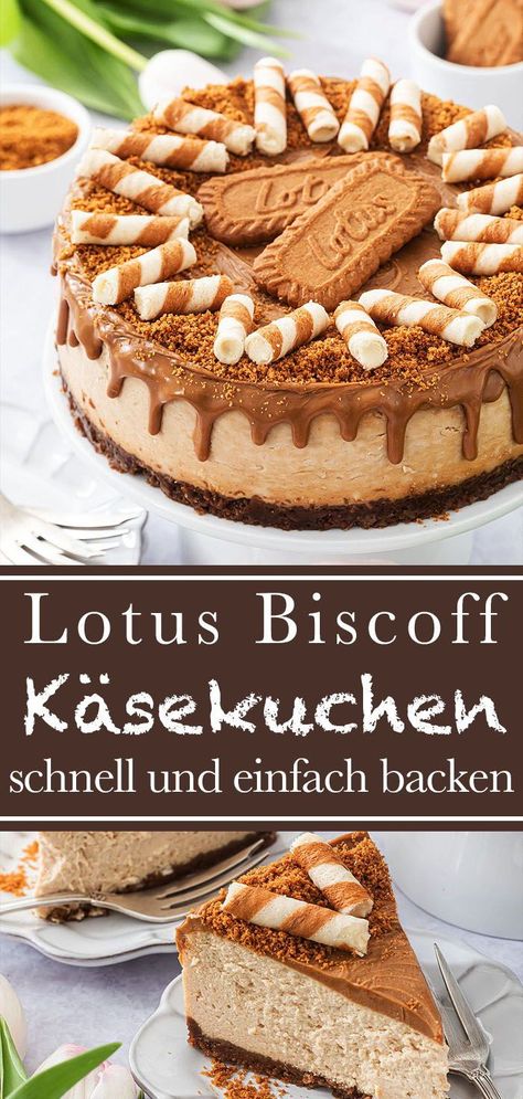 Mein Lotus Cheesecake ist ein gebackener Käsekuchen mit einem Drip aus Biscoff Creme. Der Keksboden wird einfach mitgebacken und wird dadurch saftig und weich. Der Kuchen ist mega cremig und wer Karamell mag, wird diesen Käsekuchen lieben. #lotus #biscoff #cheesecake #drip #cake #käsekuchen #mitbacken #einfach #schnell #rezept #karamell #geschmack #keksboden #kekse #cremig #backen Thank You Cake Ideas, Cheesecake Lotus, Lotus Dessert, Lotus Biscoff Cake, Lotus Biscoff Cheesecake, Lotus Cheesecake, Chess Cake, Lotus Cake, Thank You Cake