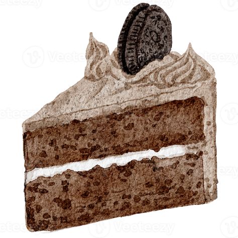 Oreo cake watercolour Watercolour Cake, Cake Drawing, Watercolor Cake, Oreo Cake, Cake Images, Art References, Free Png, Oreo, Watercolor Art