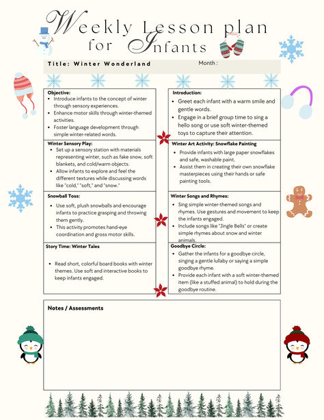 December Lesson Plans For Infants, February Lesson Plans For Infants, Lesson Plan For Infants Curriculum, Winter Lesson Plans For Toddlers, December Lesson Plans For Toddlers, Infant Room Lesson Plans, Infant Lesson Plans Creative Curriculum, Infant Activities Daycare, February Lesson Plan