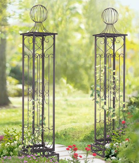 Obelisk Trellis, Garden Obelisk, Outdoor Paradise, Garden Arbor, Lawn And Landscape, Classic Garden, Lawn Ornaments, Moon Garden, Garden Accents