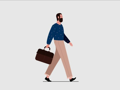 Walk Cycle Gif, Character Walk Cycle, Walk Cycle Animation, Walking Illustration, Animation Walk Cycle, Walking Cartoon, Walking Gif, Illustration Gif, Walking Animation