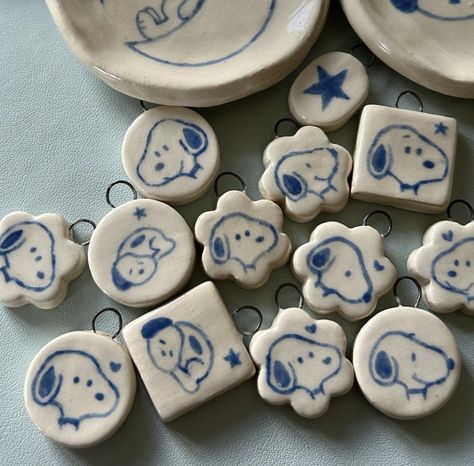 Snoopy Ceramic, Aesthetic Account, Secret Diary, Follow Me, Snoopy, Charms, Blue And White, Blue, White