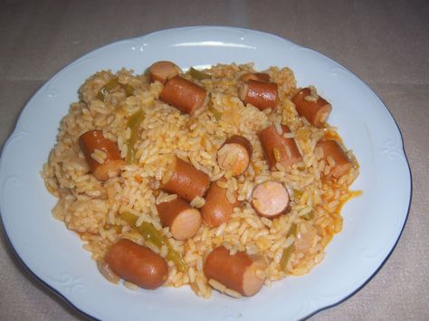 Wiener Rice Hot Dog Recipes, Dog Cuts, Green Peppers, Rice Ingredients, Dog Pin, Stuffed Green Peppers, Rice Recipes, Peppers, Hot Dogs