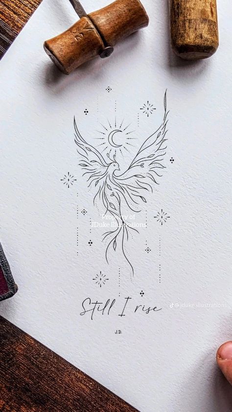 Power Tattoos, Phoenix Feather Tattoos, Chandelier Tattoo, Phoenix Tattoo Ideas, Fenix Tattoo, Rising Phoenix Tattoo, Lady Power, Phoenix Tattoo Feminine, Small Phoenix Tattoos