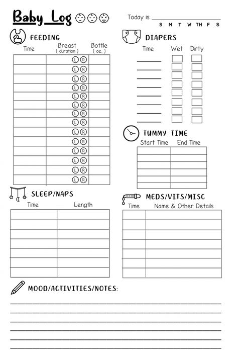 Planners and Journals for 2021 Newborn Tracker Printable, Baby Bullet Journal, Baby Journal Ideas, Keynote Planner, Baby Checklist Newborn, Journal Sheets, Baby Chart, Baby Planner, Bucket List Journal