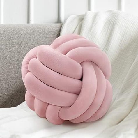 Throw Pillows Aesthetic, Birthday Wishlist Ideas, Plush Aesthetic, Cushion For Bed, Knot Ball, Pillows For Kids, Pillows Aesthetic, Pillow Ball, Round Pillows