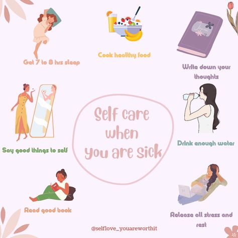 Self Care When Sick, Sick Self Care, Sick Day Essentials, Morning Yoga Routine, Winter Wellness, Sick Day, Self Care Bullet Journal, Birthday Book, Teen Life Hacks