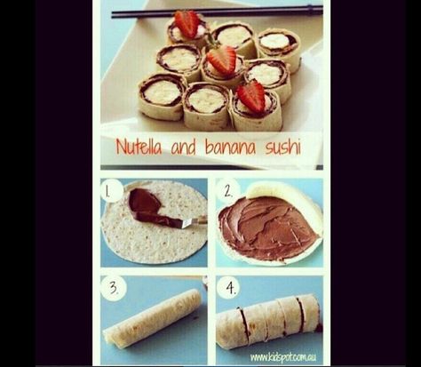 Nutella and banaan sushi Banana Sushi, Nutella