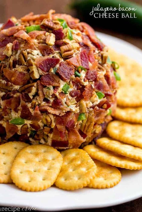 Bacon Cheeseball Recipes, Bacon Cheeseball, Bacon Cheese Ball, Jalapeño Bacon, Cream Cheese Ball, The Recipe Critic, Stuffed Jalapenos With Bacon, Recipe Critic, Cheese Ball Recipes