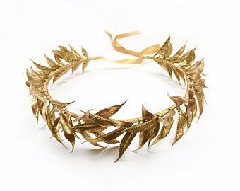 Greek God Crown, God Headpiece, Headpieces Art, Apollo Shrine, Roman Crown, Laurel Wreath Crown, Greek Hair, Gold Leaf Crown, Gold Leaf Headband