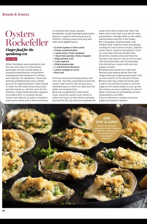 Oysters rockerfella Oysters Rockefeller, Oyster Recipes, Fresh Oysters, Bread Snacks, Cooking For Two, Unsalted Butter, New Recipes, Baked Dishes, Bread