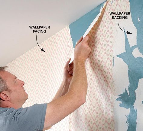 How to Remove Wallpaper - The Best Way (w/ Steps) (DIY) Taking Off Wallpaper, How To Remove Wallpaper, Removing Old Wallpaper, Remove Wallpaper, Stripped Wallpaper, Plasterboard Wall, Wallpaper Project, Plaster Walls, Wallpaper Size