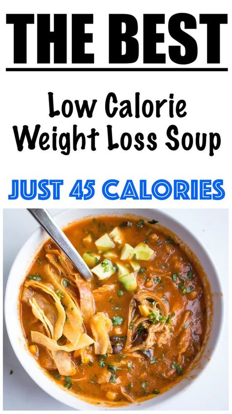 With 6 Metabolism Boosting Ingredients! Low Calorie Chicken Soup, Low Calorie Tortilla, Diet Soups, Ground Beef And Noodles, Low Calorie Chicken, Chicken Soups, Low Calorie Soup, 500 Calorie, Keto Soups