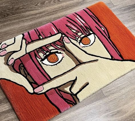 Anime rug | small business | tufted rug l #rug #anime #naruto Anime Rug Tufting, Anime Carpet, Anime Abstract, Tufting Art, Anime Rugs, Tufting Rugs, Anime Rug, Tufting Ideas, Rug Tufting