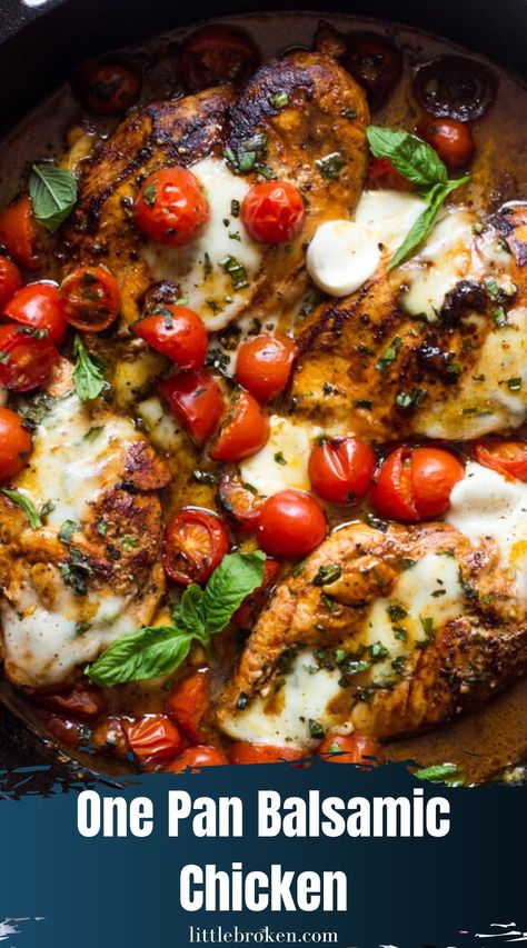 One Pan Balsamic Chicken, Balsamic Chicken Recipes, Mediterranean Diet Recipes Dinners, Easy Mediterranean Diet Recipes, Recipe Step By Step, Balsamic Chicken, Chicken Main Dishes, Chicken Dishes Recipes, One Pan