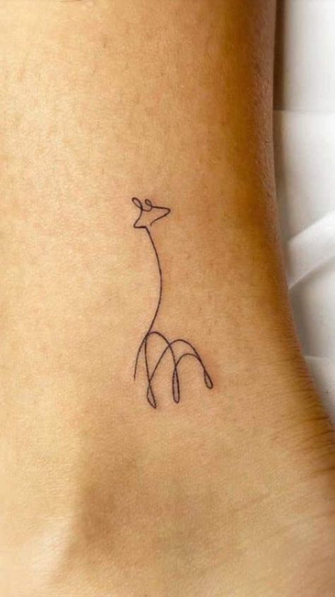 Fine Line Giraffe Tattoo, Line Giraffe Tattoo, Minimalist Giraffe Tattoo, Tiny Giraffe Tattoo Simple, Abstract Giraffe Tattoo, Small Giraffe Tattoos For Women, Baby Giraffe Tattoo, Giraffe Tattoo, Giraffe Line Drawing Tattoo Ideas