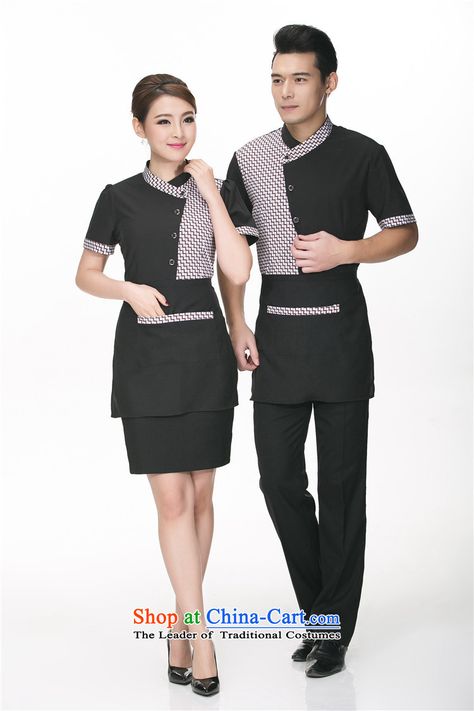 Waiter Uniform Design Restaurants, Waiter Outfit Restaurants, Waiters Uniform Ideas Restaurants, Company Uniform Design, Hotel Staff Uniform, Resort Uniform, Waiter Uniform Design, Housekeeping Dress, Waiter Outfit