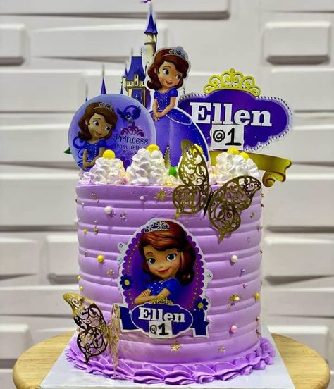 Sofia The First Cake Design, Sofia Cake Design, Sophia The First Birthday Cake, Sophia The First Cake, Birthday Cakes For Children, Sofia The First Birthday Cake, Sophia Cake, Sofia The First Cake, Sofia Cake