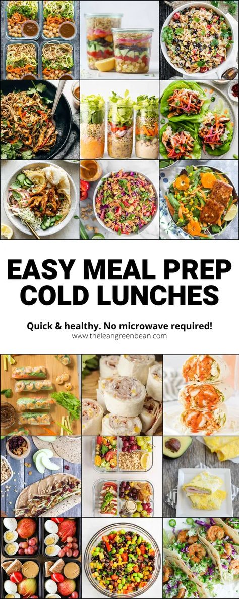 Cold Lunch Box Ideas, Meal Prep Cold Lunches, Cold Lunches For Work, Cold Lunch Recipes, Healthy Cold Lunches, No Heat Lunch, Lunches For Work, Delicious Salad Recipes, Meal Prep For Work