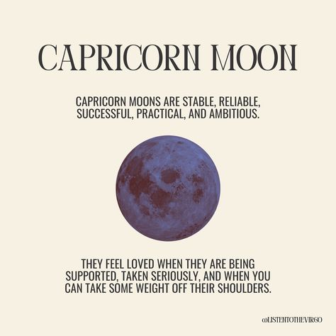 The Moon Signs and How They Feel Loved 🌙 #Listentothevirgo Swtor Oc, Capricorn Moon Sign, Zodiac Dragons, Moon In Capricorn, Scorpio And Capricorn, Capricorn And Virgo, Capricorn Moon, Feel Loved, Moon Signs