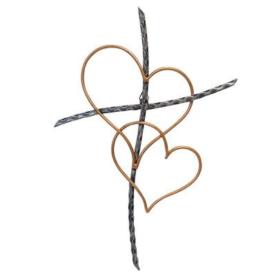 Wall Cross Decor, Spiritual Wall Decor, Cross Decor, Cross Wall Decor, Copper Heart, Wall Cross, Tree Wall Decor, Crosses Decor, Love Wall