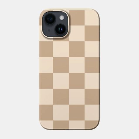 Checkerboard Check Pattern Neutral Cream and Beige - Checkered Pattern - Phone Case | TeePublic Checkered Phone Case, Neutral Phone Case, Phone Case Ideas Aesthetic, Artsy Phone Cases, Phone Case Diy Paint, Pretty Phone Cases, Brown Wallpaper, Aesthetic Phone Case, Tech Fashion