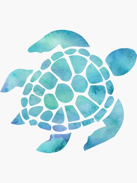 Pegatina «Tortuga Marina Acuarela Azul» de livpaigedesigns | Redbubble Tartaruga Habitat, Turtle Aesthetic, Sea Turtle Craft, Sea Turtle Drawing, Sea Turtle Watercolor, Sea Turtle Tattoo, Sea Turtle Painting, Turtle Watercolor, Turtle Drawing