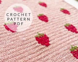 Strawberry Crochet Blanket Pattern, Strawberry Shortcake Crochet Blanket, Strawberry Blanket Crochet, Crochet Strawberry Blanket, Strawberry Crochet Blanket, Baby Crochet Blanket Patterns Free, Velvet Crochet Patterns, Crochet Baby Blanket Free Pattern Unique, Baby Blanket Diy